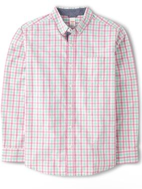 Gymboree ‘Time for Tea’ Mens Dad and Me Pastel Plaid Button-Down Shirt XXL